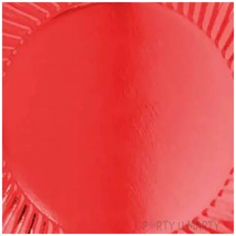 talerzyki papierowe metaliczne czerwone guirca 24 cm