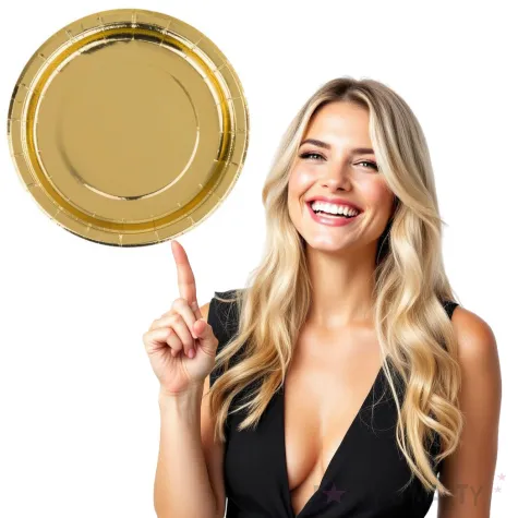 talerzyki papierowe metaliczne zloto czakos 18 cm 6 szt