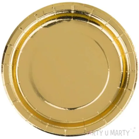 talerzyki papierowe metaliczne zloto czakos 18 cm 6 szt