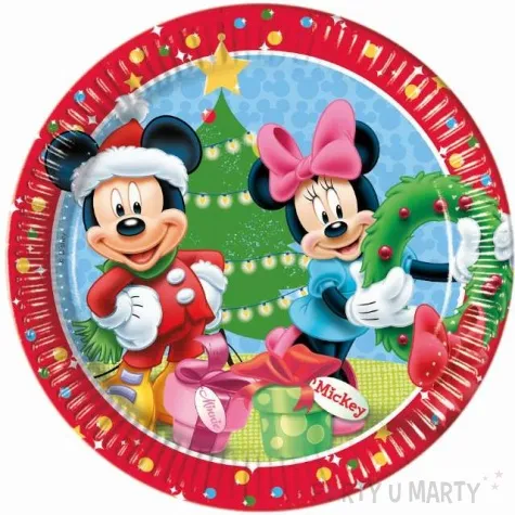 talerzyki papierowe mickey christmas 23 cm 8 szt