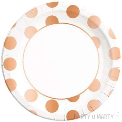 talerzyki papierowe miedziane kropki metaliczne procos 23 cm 8 szt