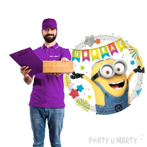 talerzyki papierowe minionki hurra amscan 23 cm 8 szt