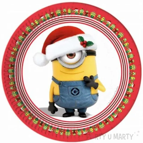 talerzyki papierowe minionki swieta xmas 23 cm 8 szt