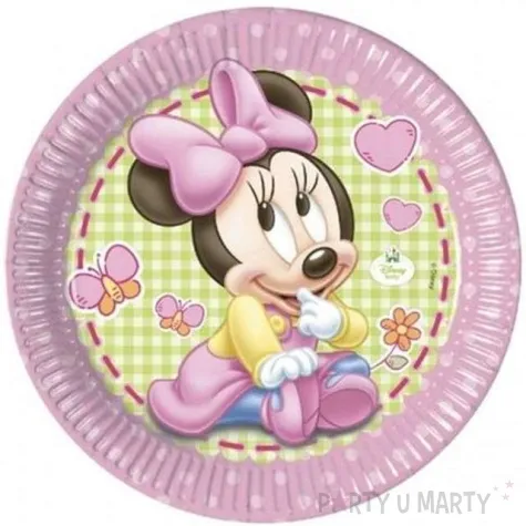 talerzyki papierowe minnie baby procos 23 cm 8 szt