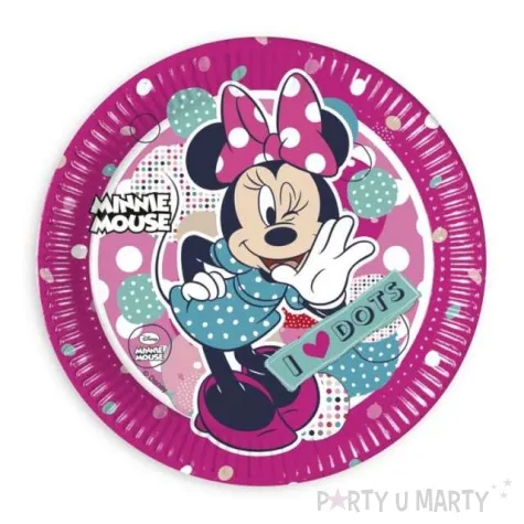 talerzyki papierowe minnie dots 23 cm 8 szt