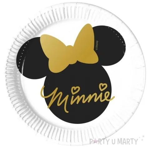 talerzyki papierowe minnie gold procos 20 cm 8 szt