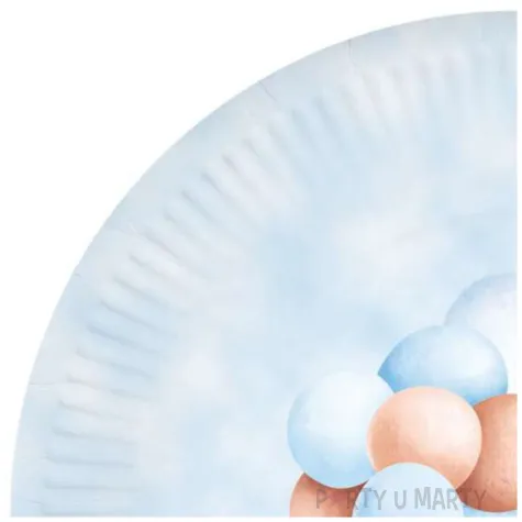 talerzyki papierowe misie z balonikami blekitny congee 18 cm 6 szt