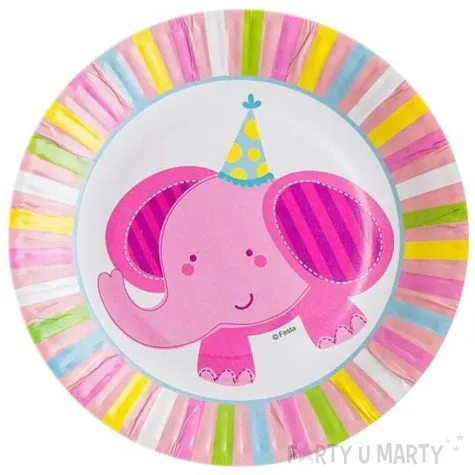 talerzyki papierowe moi przyjaciele rozowe 18 cm 6 szt