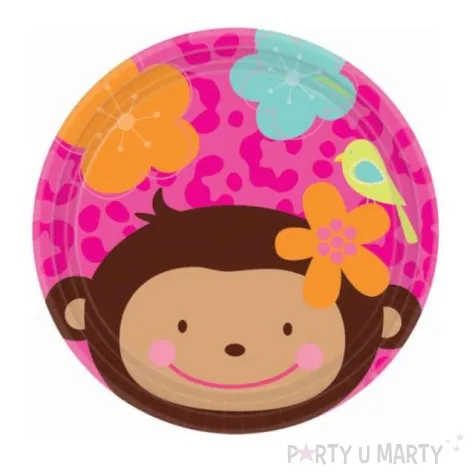 talerzyki papierowe monkey love 18 cm 8 szt