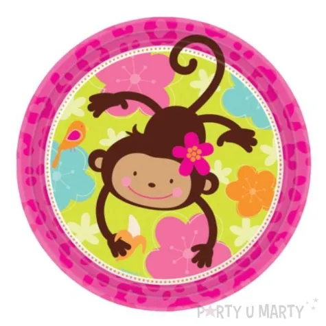 talerzyki papierowe monkey love 23 cm 8 szt
