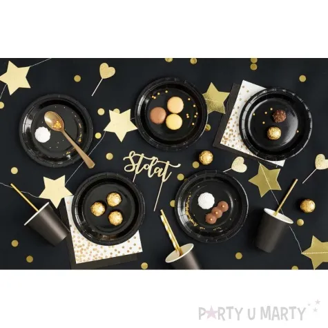 talerzyki papierowe monocolor czarne partypal 17 5 cm 6 szt