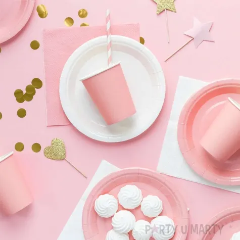 talerzyki papierowe monocolor rozowe jasne partypal 17 5 cm 6 szt