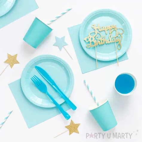 talerzyki papierowe monocolor turkusowe partypal 17 5 cm 6 szt
