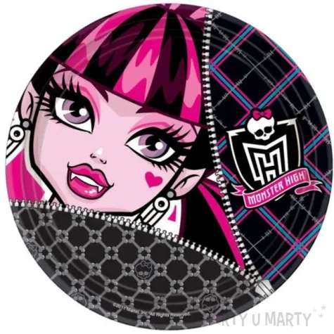 talerzyki papierowe monster high 23 cm 8 szt