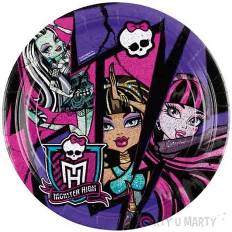 talerzyki papierowe monster high amscan 18 cm 8 szt