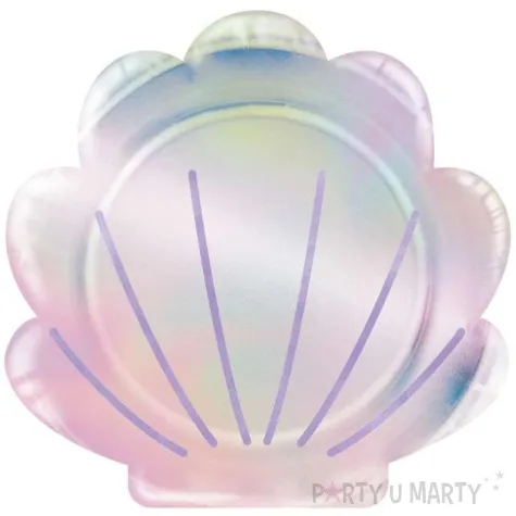 talerzyki papierowe muszelka mermaid shine creative converting 23 cm 8 szt