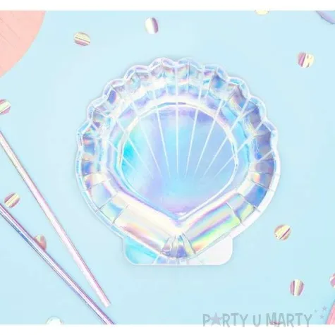 talerzyki papierowe muszla partydeco 18 cm 6 szt