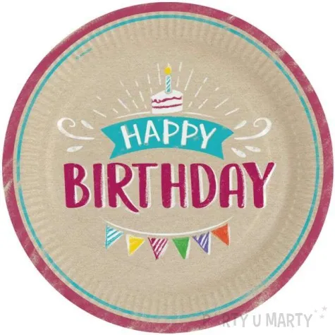 talerzyki papierowe my birthday party amscan 23 cm 8 szt