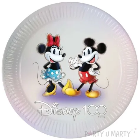 talerzyki papierowe myszka mickey i minnie disney 100 procos 23 cm 8 szt