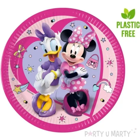 talerzyki papierowe myszka minnie i daisy rozowe procos 23 cm 8 szt