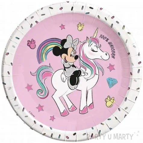 talerzyki papierowe myszka minnie i jednorozec procos 23 cm 8 szt