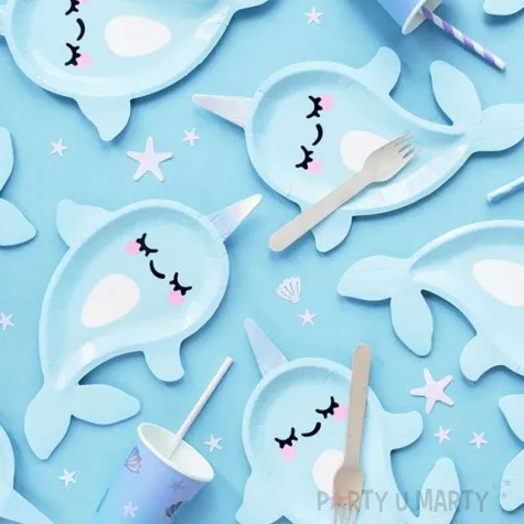 talerzyki papierowe narwal partydeco 29 cm 6 szt