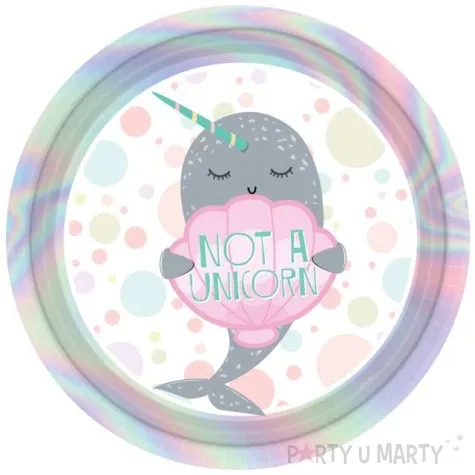 talerzyki papierowe narwhal amscan 23 cm 8 szt