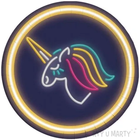 talerzyki papierowe neon mix procos 23 cm 8 szt