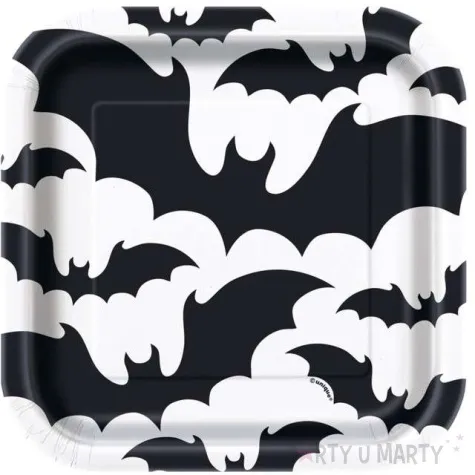 talerzyki papierowe nietoperze unique 18 cm 8 szt