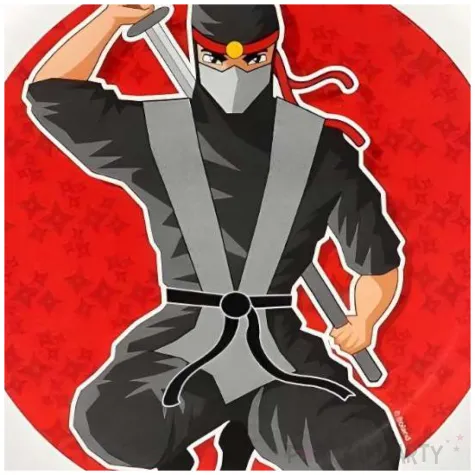 talerzyki papierowe ninja bialy czerwony boland 23 cm 8 szt