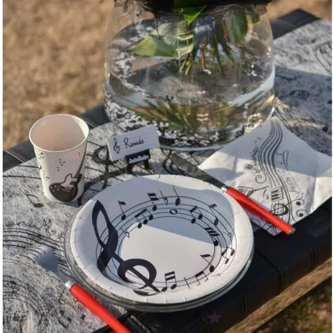 talerzyki papierowe nuty santex 23 cm 10 szt