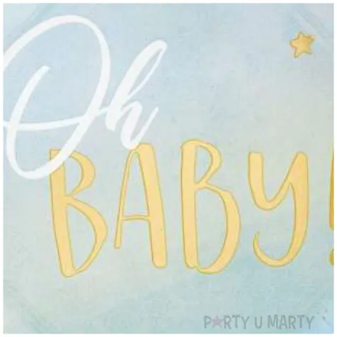 talerzyki papierowe oh baby blekitne amscan 27 cm 8 szt