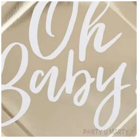 talerzyki papierowe oh baby zlote ginger ray 25 cm 8 szt