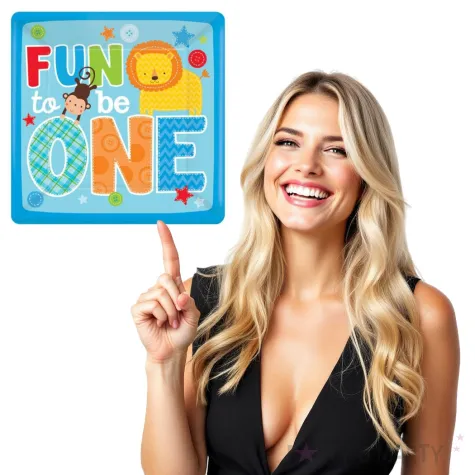 talerzyki papierowe one wild boy fun to be one niebieski amscan 26 cm 8 szt