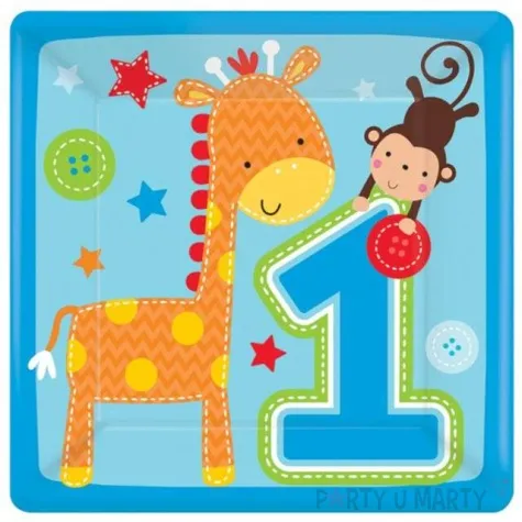 talerzyki papierowe one wild boy kwadratowe 18 cm 8 szt