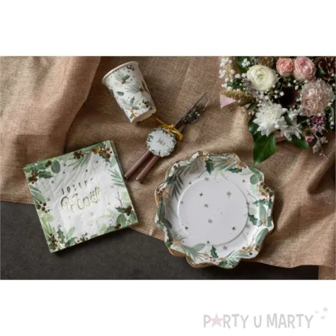 talerzyki papierowe ostrokrzew zlote owoce santex 21 cm 10 szt