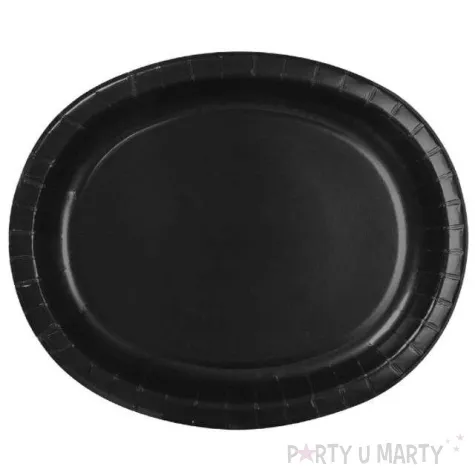 talerzyki papierowe oval classic czarne 30 cm 8 szt