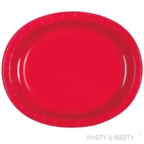 talerzyki papierowe oval classic czerwone 30 cm 8 szt