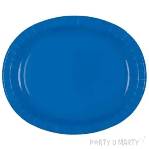 talerzyki papierowe oval classic niebieskie 30 cm 8 szt