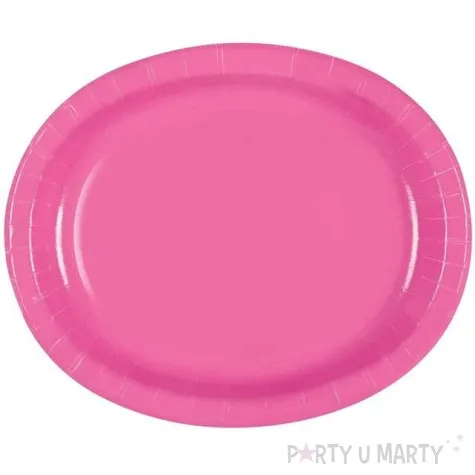 talerzyki papierowe oval classic rozowe 30 cm 8 szt