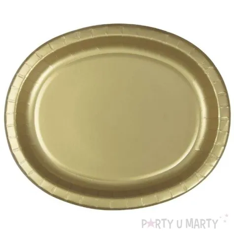 talerzyki papierowe oval classic zlote 30 cm 8 szt