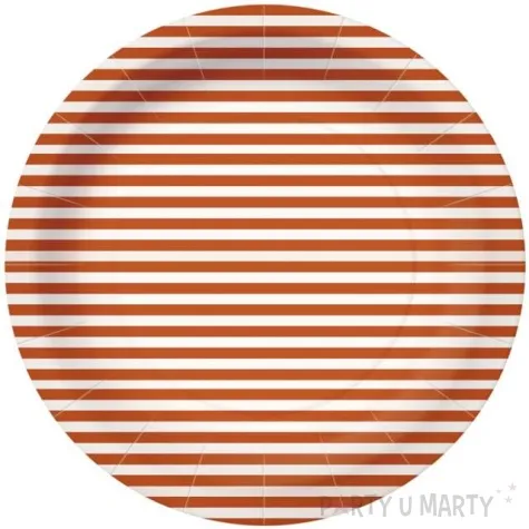 talerzyki papierowe paski pomaranczowo biale paw 23 cm 10 szt