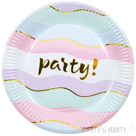 talerzyki papierowe pastelowe fale elegant party procos 23 cm 8 szt