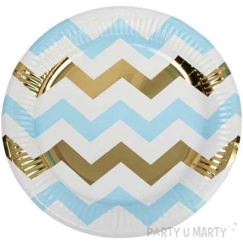 talerzyki papierowe pattern works plate blue chevron neviti 23 cm 8 szt