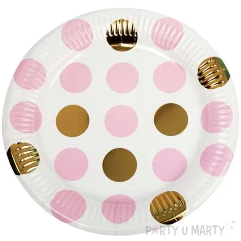 talerzyki papierowe pattern works plate pink dots neviti 23 cm 8 szt