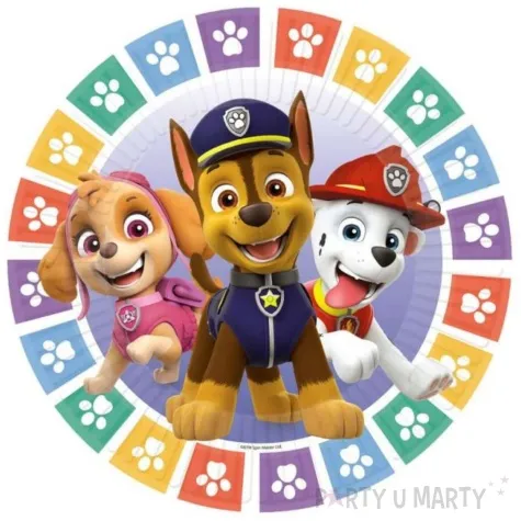 talerzyki papierowe paw patrol amscan 18 cm 8 szt
