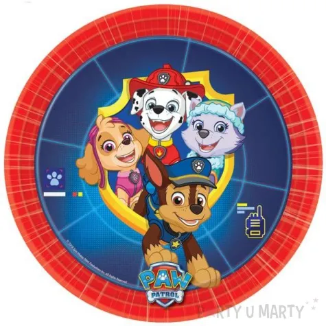 talerzyki papierowe paw patrol amscan 18 cm 8 szt