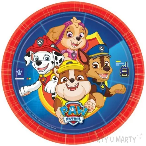 talerzyki papierowe paw patrol amscan 23 cm 8 szt