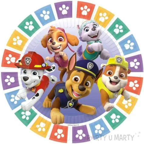 talerzyki papierowe paw patrol mix amscan 23cm 8 szt