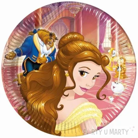 talerzyki papierowe piekna i bestia procos 20 cm 8 szt